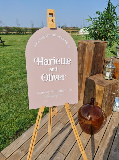 Wedding Welcome Sign Acrylic, Welcome To Our Wedding Sign, Modern Gold Acrylic, Personalised Wedding Decoration, Entrance Sign, A1 A2 XL