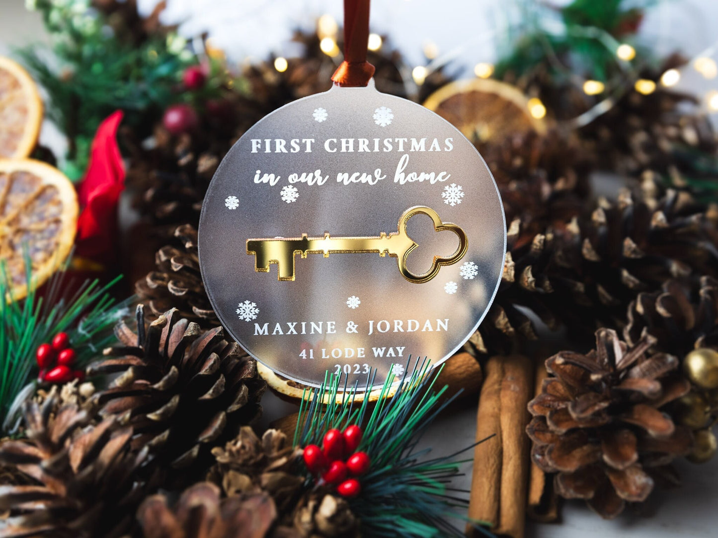 Personalised First Christmas in our New Home Bauble, First Christmas New Home, Couple Christmas Keepsake, First Home Christmas Gift