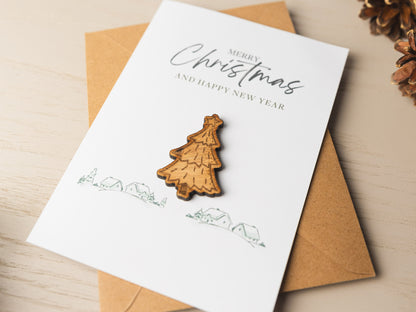 Christmas Tree Card, Christmas Gift for Boyfriend Girlfriend Husband Wife, Christmas Card for Him Her, Handmade Card, Xmas Card for Family