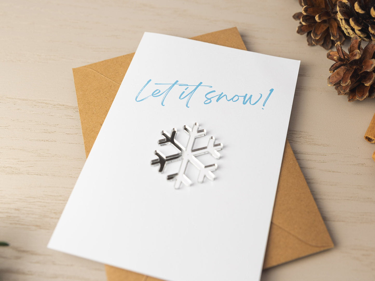 Christmas Card, Snowflake Card, Gift for Boyfriend Girlfriend Husband Wife, Christmas Card for Him Her, Handmade Card, Xmas Card for Family