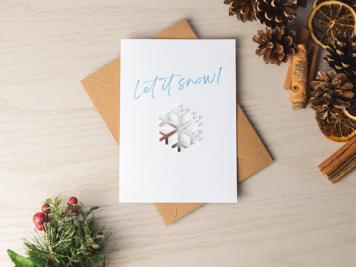 Christmas Card, Snowflake Card, Gift for Boyfriend Girlfriend Husband Wife, Christmas Card for Him Her, Handmade Card, Xmas Card for Family