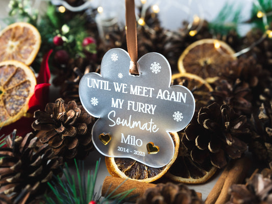 Personalised Dog Cat Memorial, Pet Loss Gift, In Memory Christmas Bauble, Pet Remembrance, Dog Memorial, Pet Lover Gift, Custom Pet Ornament