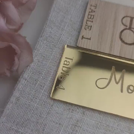 Personalised Place Names, Wedding Place Card, Table Place Name, Guest Seating, Mirror Name Tags, Unique Wedding Favours, Wedding Table Decor