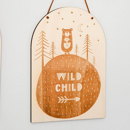 Boho Wild Child Hanging Sign