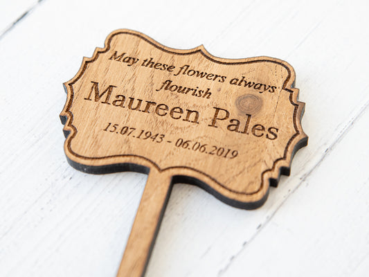 Personalised Memorial Wooden Plant Marker