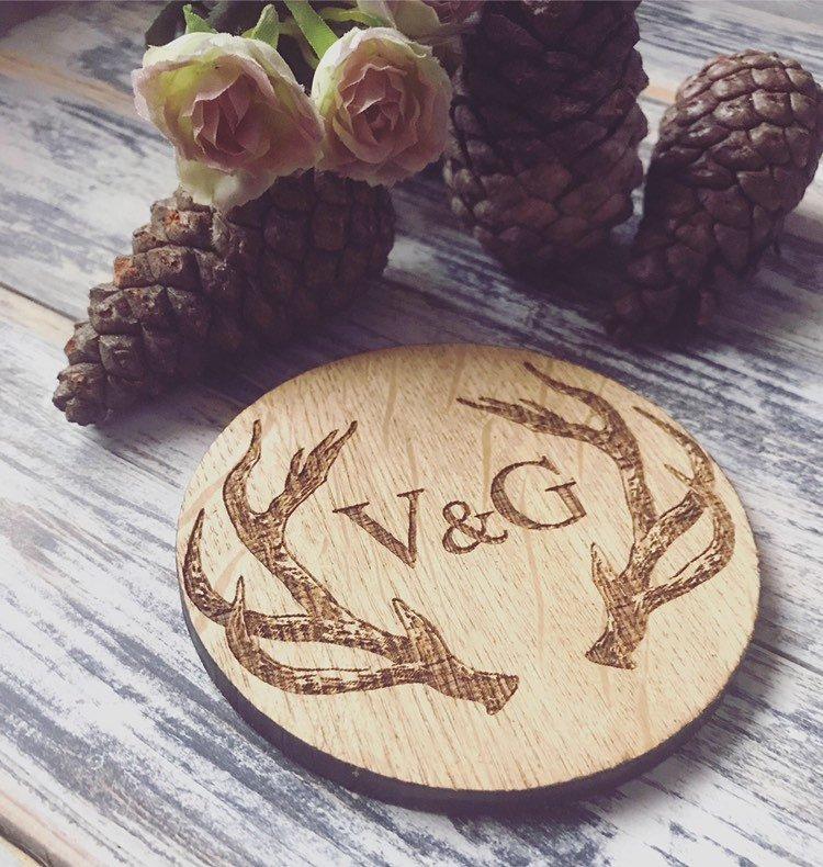 Personalised Stag Initial Coaster-Maison Creations