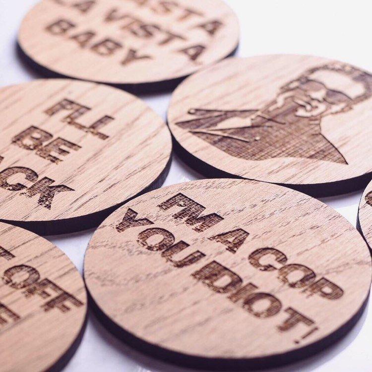 Arnold Schwarzenegger Inspired Wooden Coasters - HomeCreationss