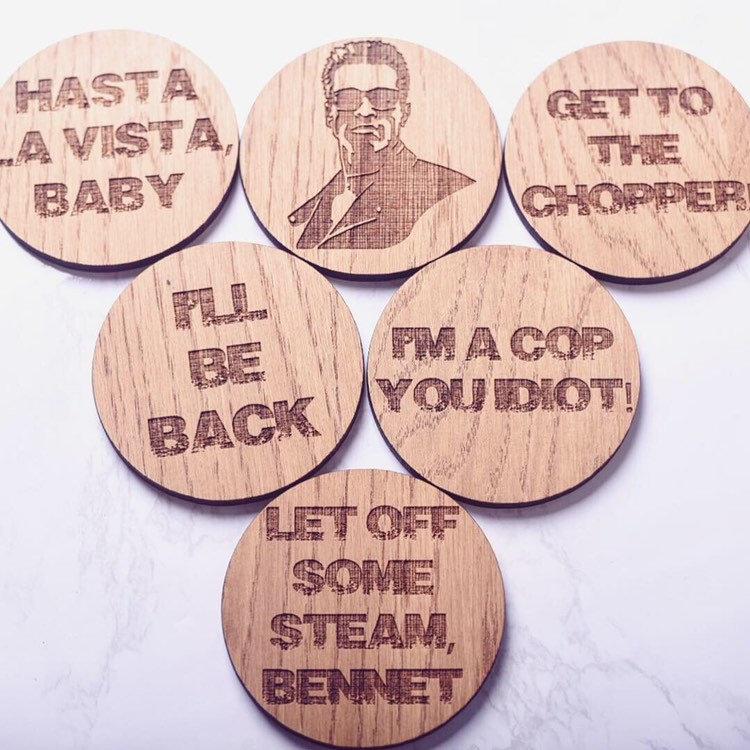 Arnold Schwarzenegger Inspired Wooden Coasters - HomeCreationss