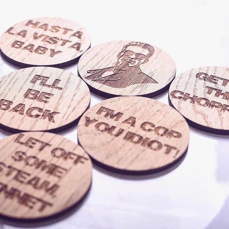 Arnold Schwarzenegger Inspired Wooden Coasters - HomeCreationss