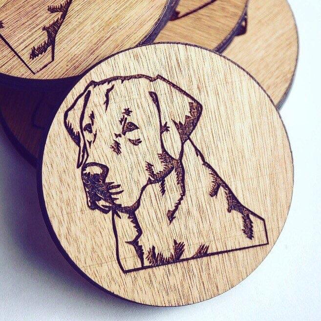 Labrador Wooden Coasters set of 6 - HomeCreationss