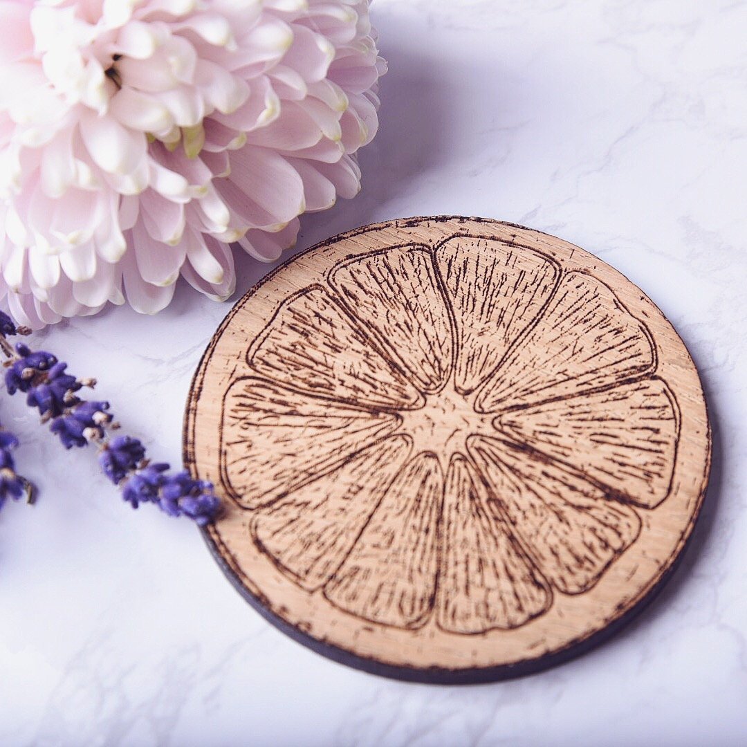 Orange Slice Wooden Coaster - HomeCreationss