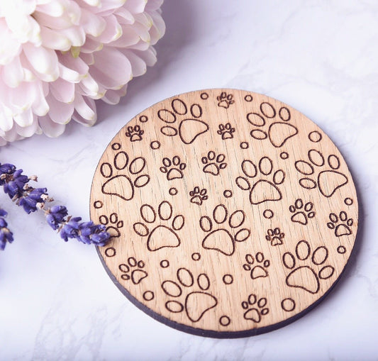 Paw Print Wooden Coaster - HomeCreationss
