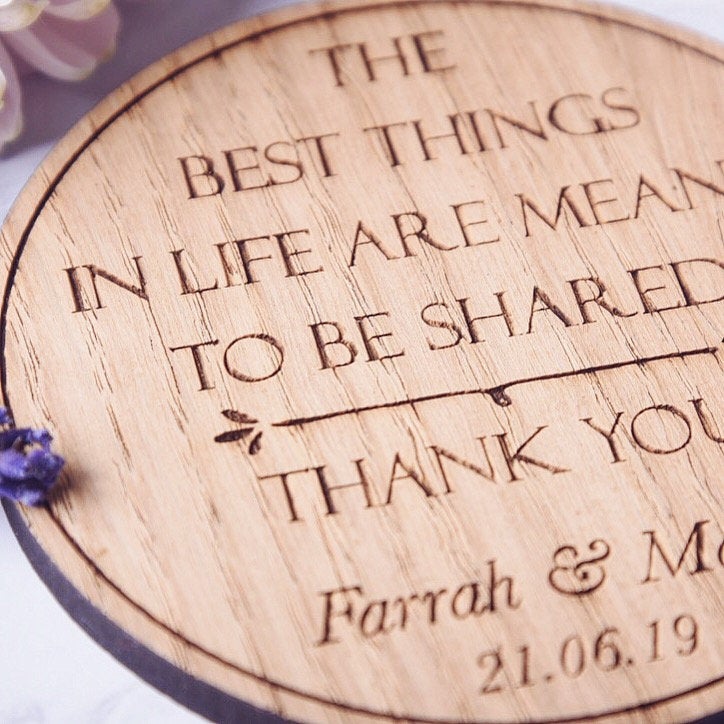 Personalised Wedding Coaster | Unique Wedding Favour | Thoughtful Wedding Favour | Wedding Keepsake For Guests | Personalised Wedding Favour