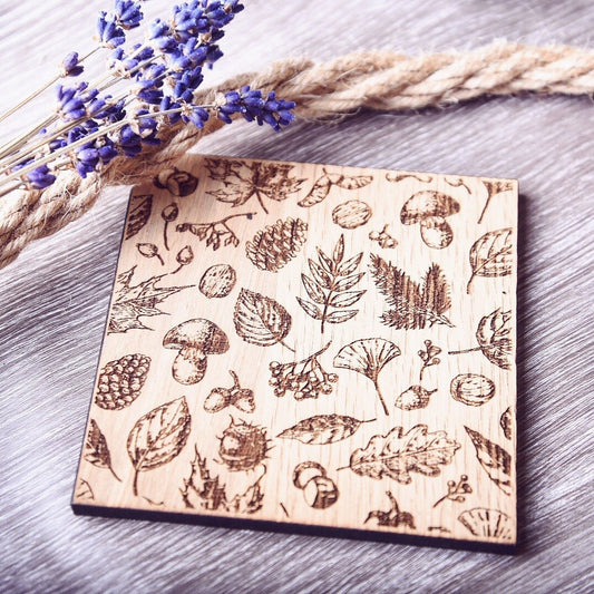 Nature inspired Wooden Coaster - HomeCreationss
