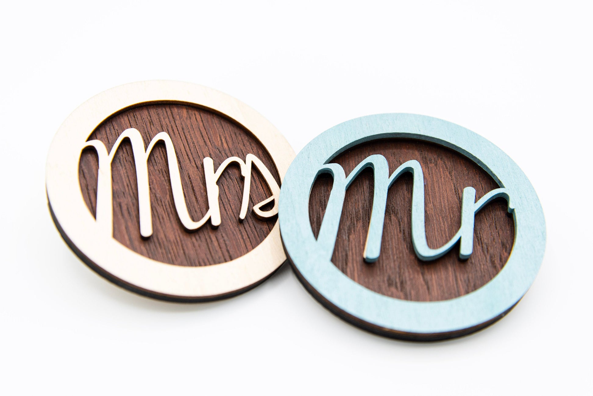 Mr & Mrs Coasters - Couple&#39;s Gift - Just Married Gift - Wedding Gift - Bride And Groom - Wooden Coasters - Lockdown Wedding Gift