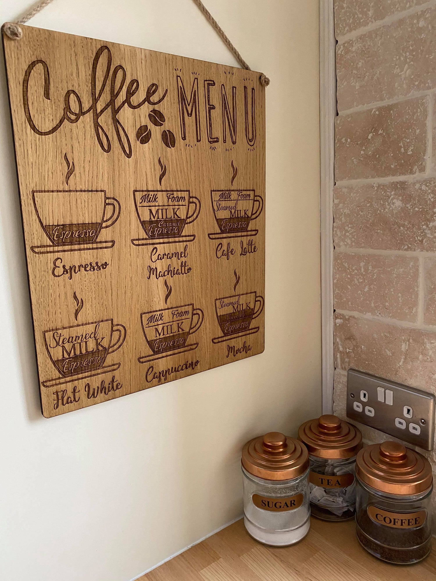 Coffee Lover Hanging Sign | Gift For A Coffee Lover | Coffee Addict | Kitchen Decor | Home Decor | Coffee Menu Sign | House Warming Gift