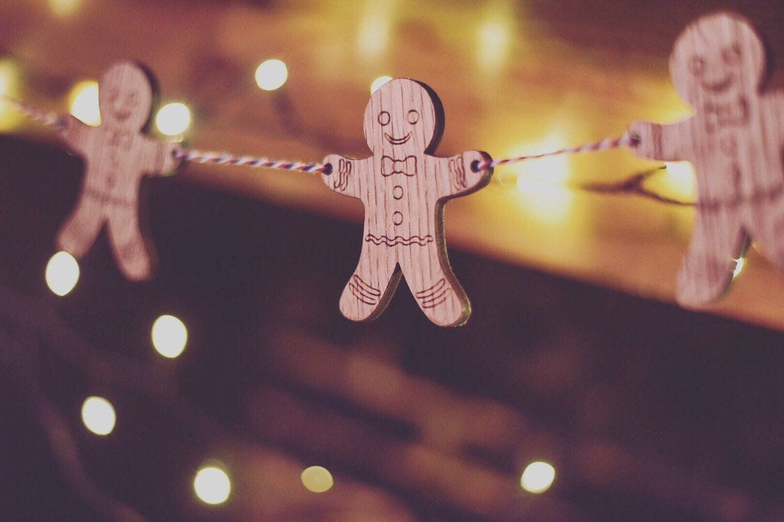 GingerBread Man Christmas Wooden Bunting