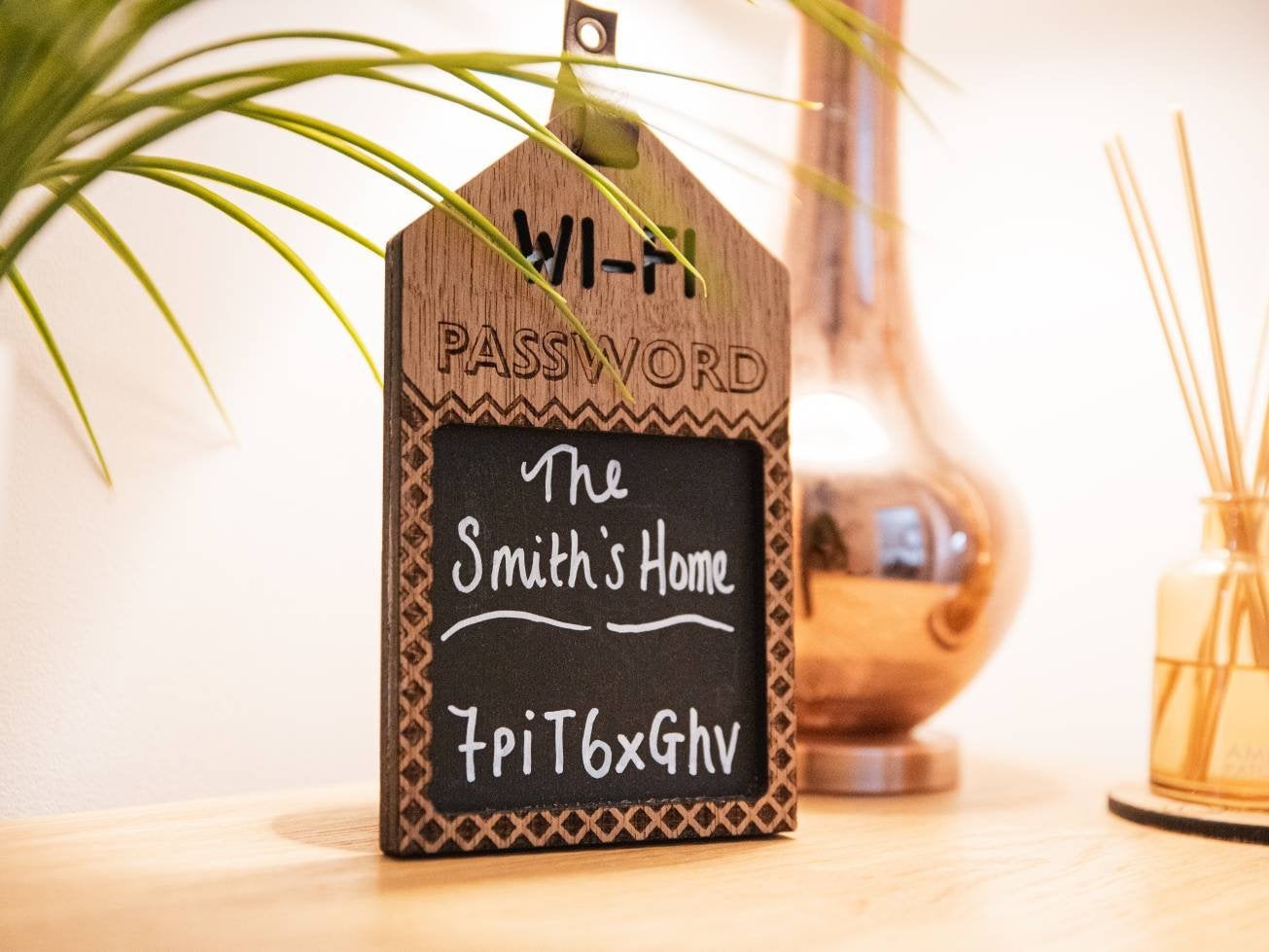 WiFi Password Sign | Wooden Hanging Blackboard Sign | Home WiFi | Guest WiFi | Entrance Hall Decor | Hotel Guest WiFi | WiFi Chalkboard