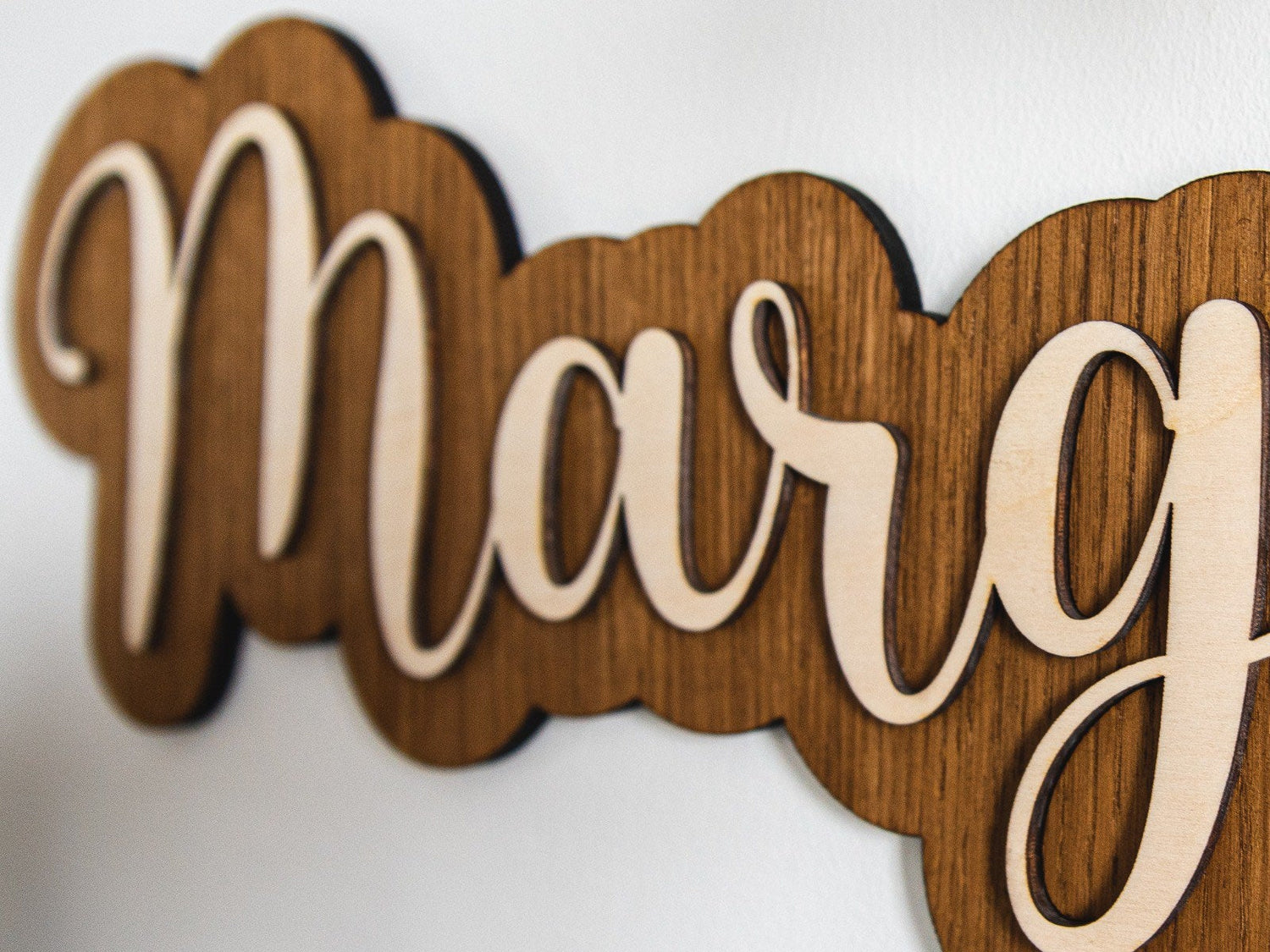 Nursery Name Sign | Personalised Wooden Name Sign | Children’s Door Sign | Playroom Decor | Name Cloud | Newborn Baby Gift | Birthday