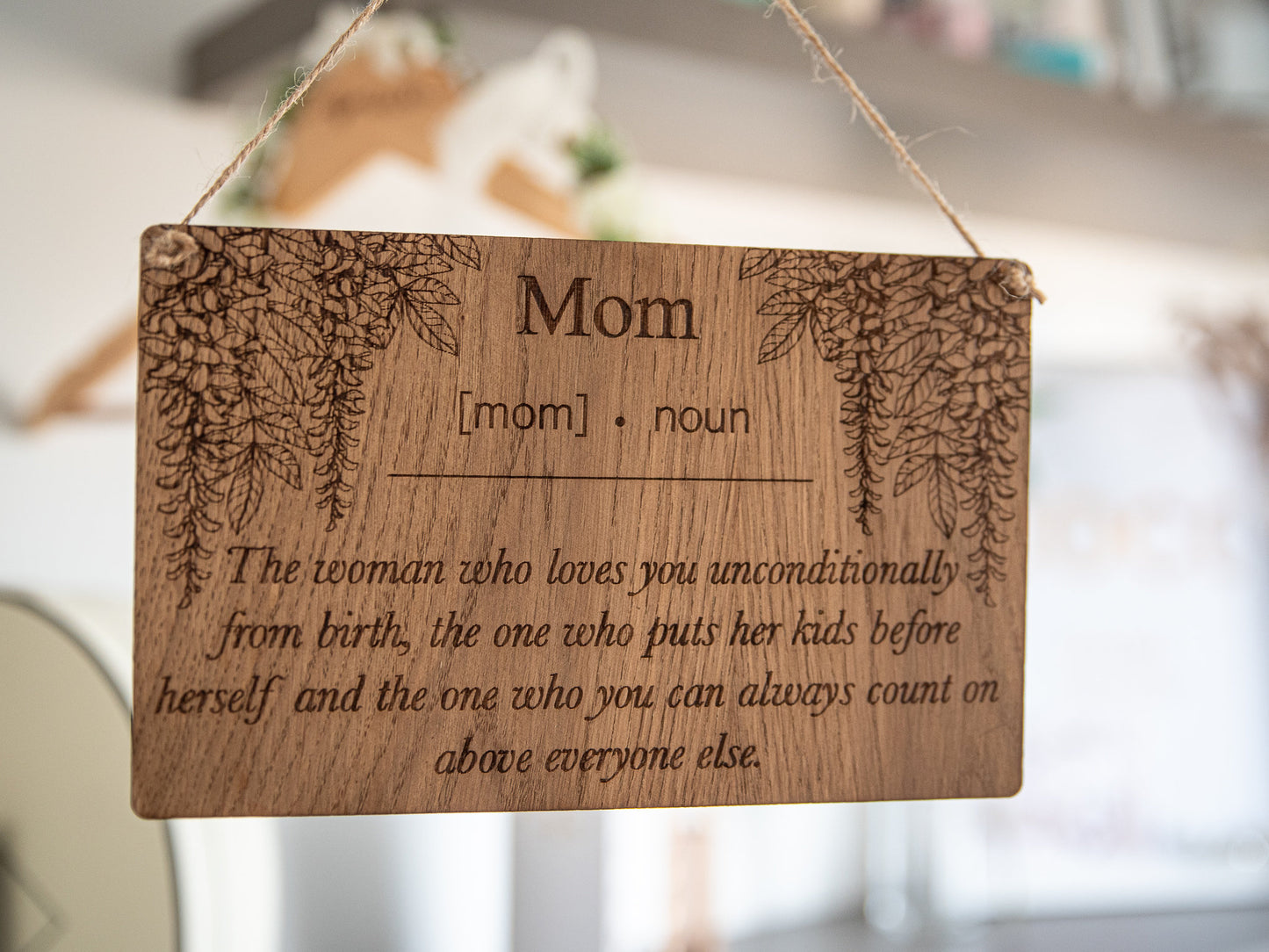 Mothers Day Gift | Definition Of Mum | Gift For Mum | Mom | Mummy | Mother | Hanging Sign | Birthday Gift For Mum | From Daughter | From Son