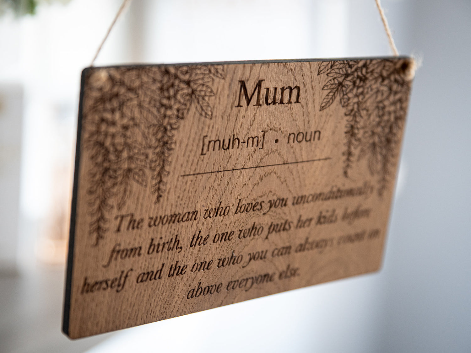 Mothers Day Gift | Definition Of Mum | Gift For Mum | Mom | Mummy | Mother | Hanging Sign | Birthday Gift For Mum | From Daughter | From Son