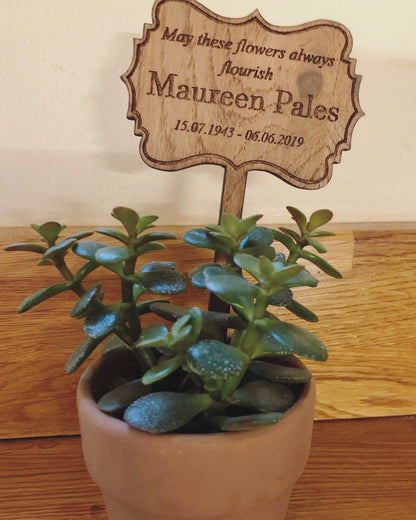 Personalised Memorial Wooden Plant Marker | Memorial Plaque | May These Flowers Always Flourish | In Loving Memory | Keepsake Gift | Garden