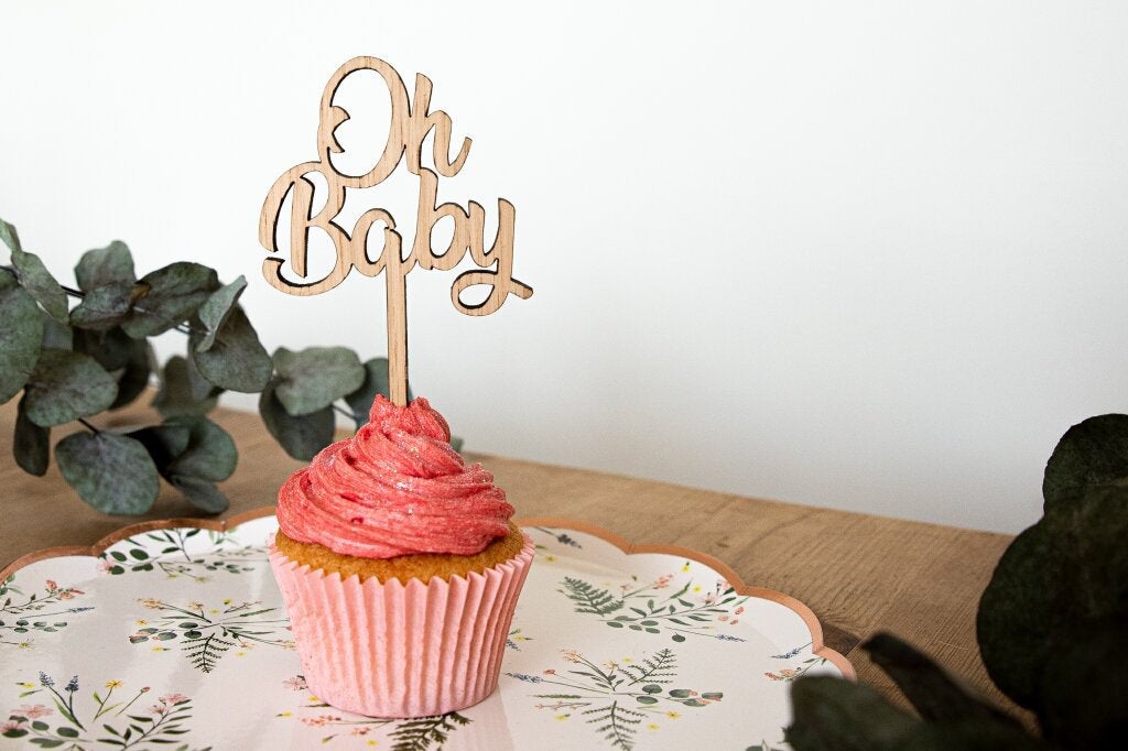 Oh Baby Cupcake Topper | Mini Cake Topper | Gender Reveal idea | Party Decorations | Baby Shower Cupcake Topper | Baby Shower Accessories