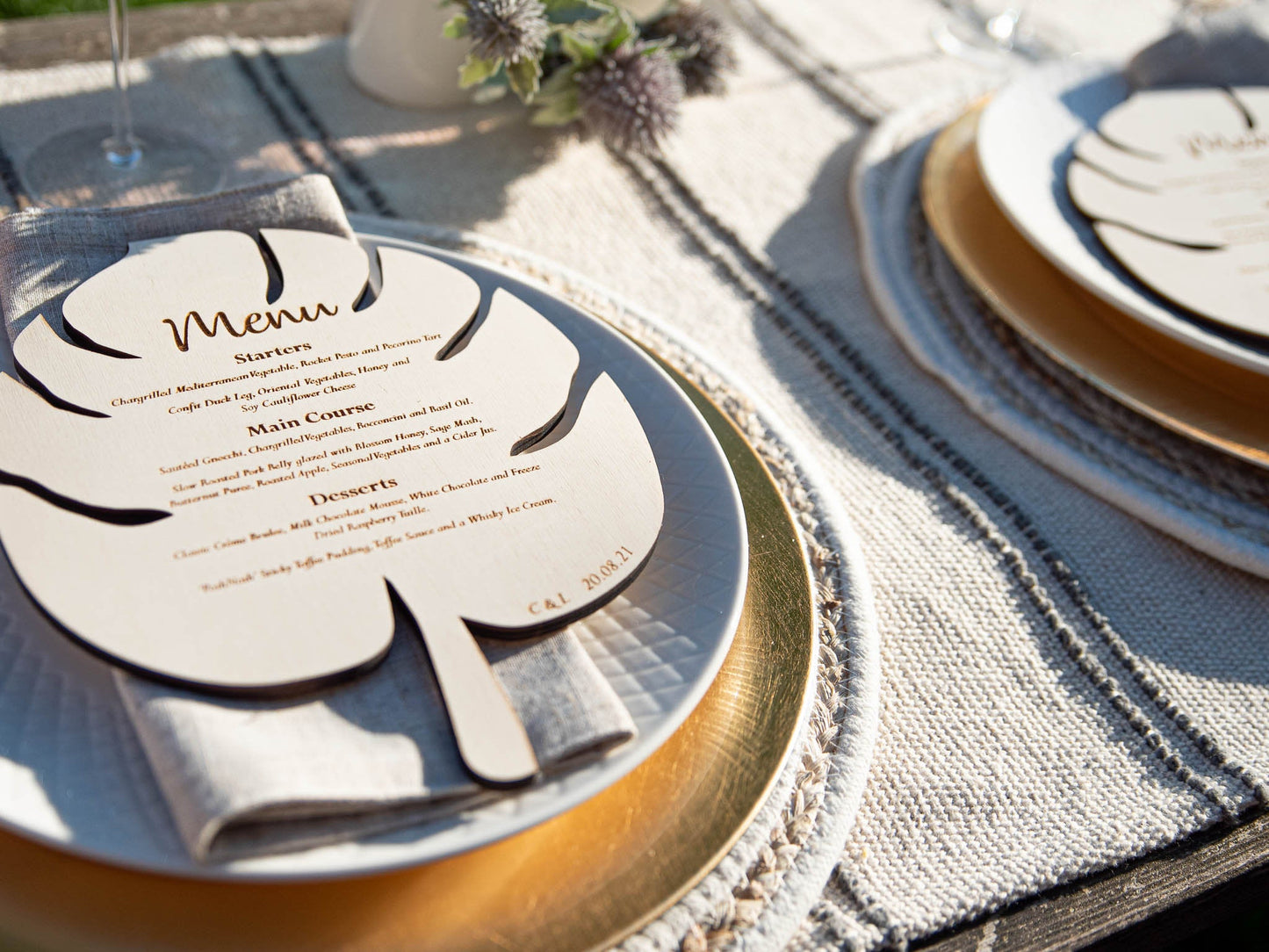 Personalised Monstera Leaf Menu | Boho | Botanical | Leaf Menu Card | Wedding Menu| Personalised Dining | Neutral | Wedding Breakfast