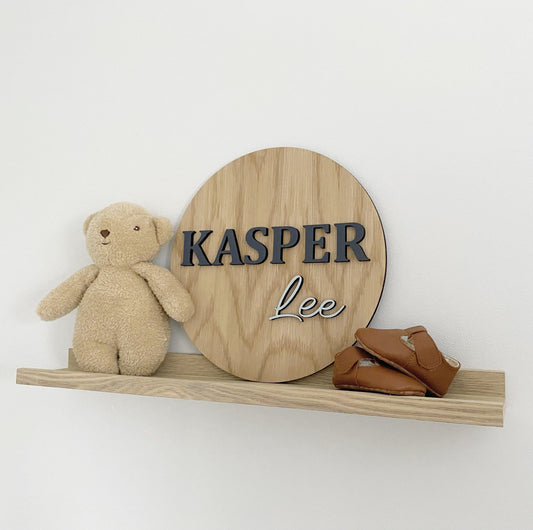 Personalised Wooden Name Plaque | Gender Neutral Gift | Newborn Baby Gift | Nursery Decor | Childrens Bedroom Door Sign | Woodland Theme |