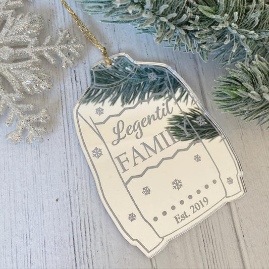 Family Name Bauble | Personalised Christmas | Christmas Jumper | Stocking Filler | Family Tree Decoration | Gift | Newlyweds | New Parents