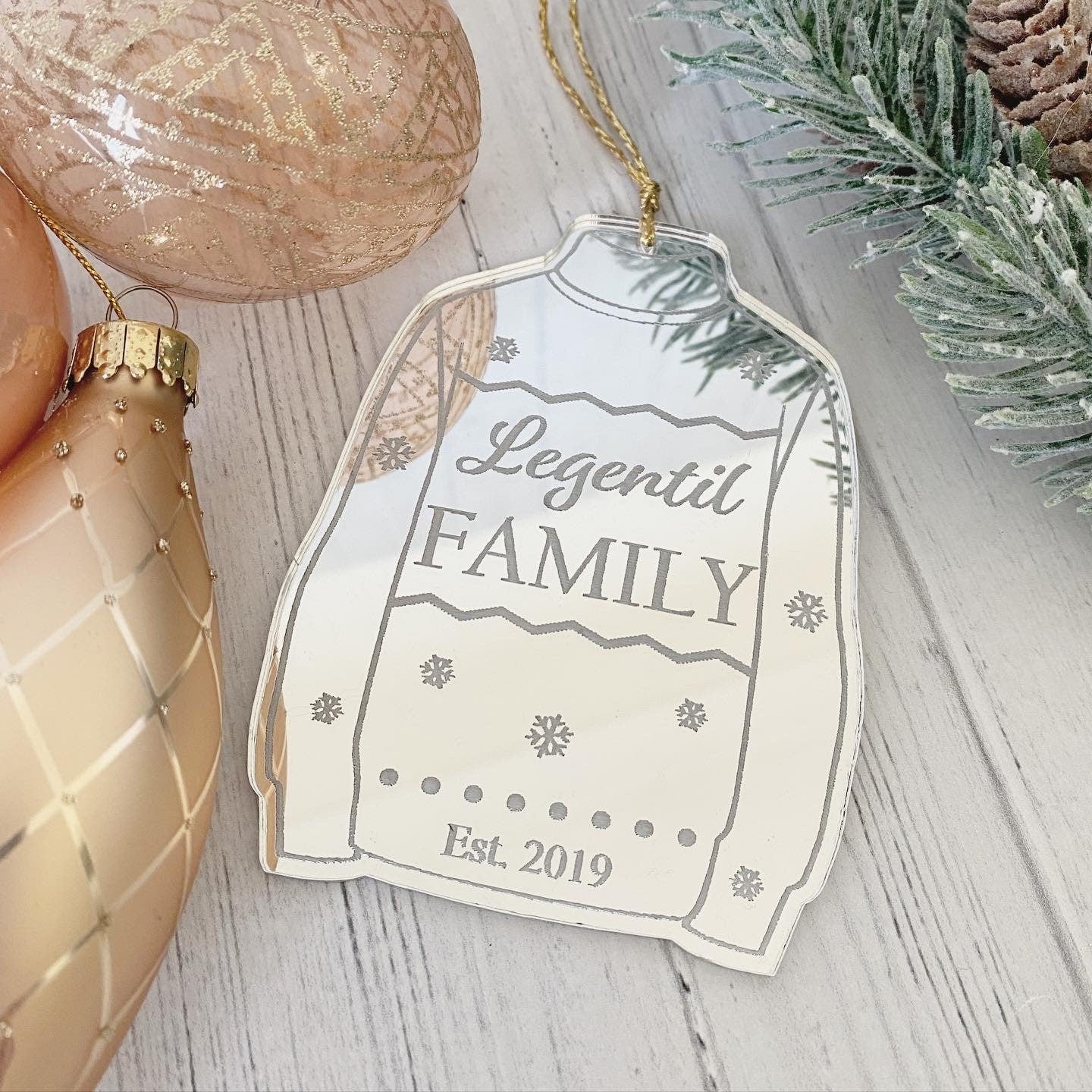 Family Name Bauble | Personalised Christmas | Christmas Jumper | Stocking Filler | Family Tree Decoration | Gift | Newlyweds | New Parents