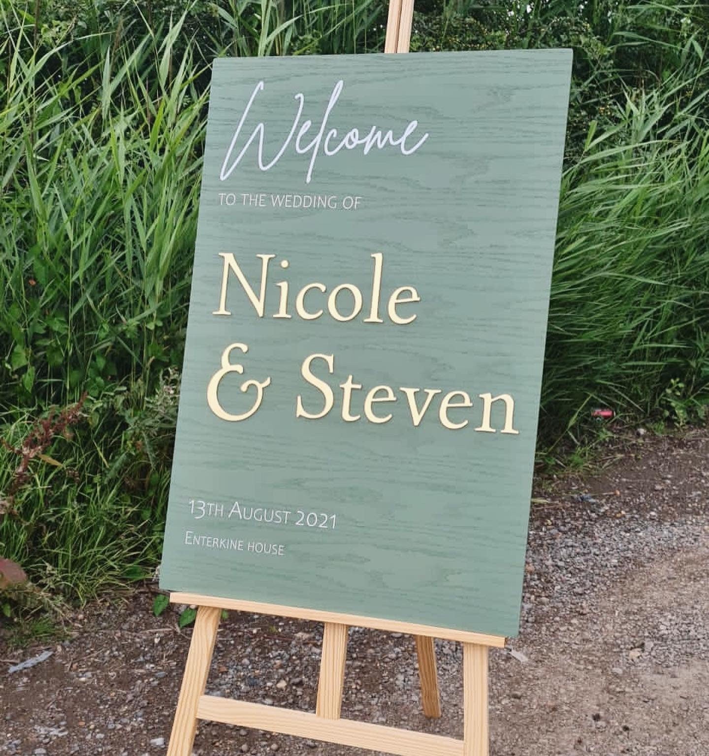 Wedding Welcome Sign Acrylic, Welcome To Our Wedding Sign, Modern Gold Acrylic, Personalised Wedding Decoration, Entrance Sign, A1 A2 XL