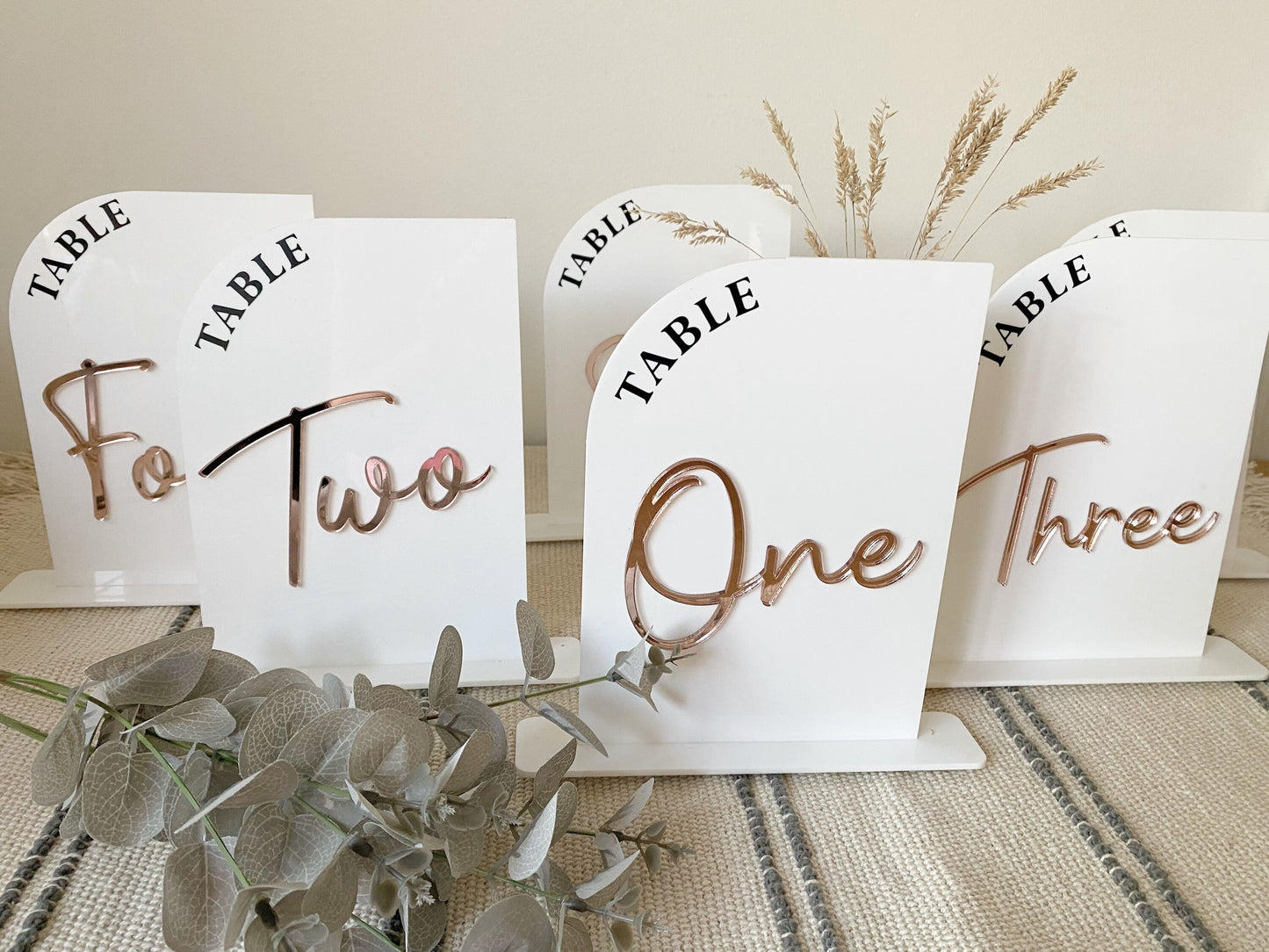 Acrylic Table Numbers | Centrepiece | Modern Wedding Decor | Event Styling | White and Gold | Baby Shower | Engagement Party | Birthday |