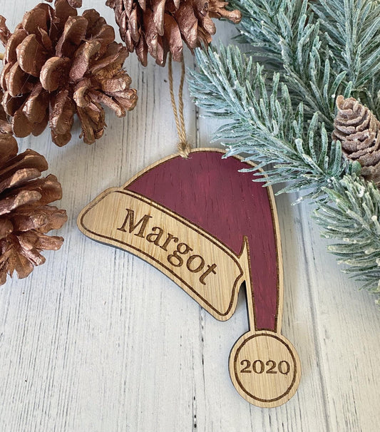 Personalised Santa Hat Bauble | Babies 1st Christmas | Newborn Christmas Gift | Stocking Filler | Tree Decoration | New Baby |Christmas 2021