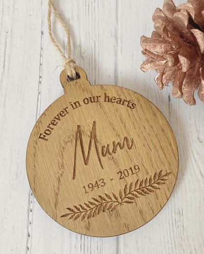 Personalised Christmas Memorial Decoration | In Loving Memory | Remembrance Gift | Sympathy Gift | Wooden Hanging Decoration | Pet Memorial
