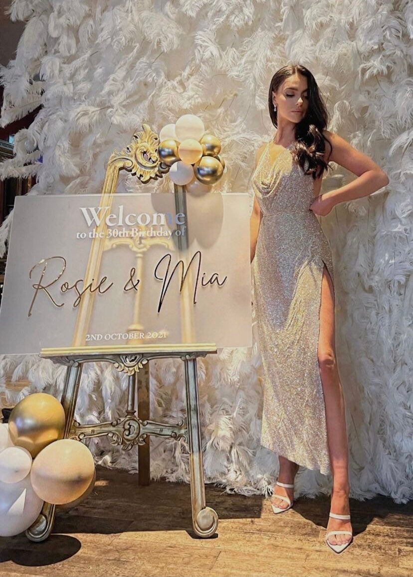 Frosted Welcome Sign | Landscape Style | Wedding Entrance | Birthday Welcome | Baby Shower Decor | Neutral Tones | Frosted Acrylic And Gold