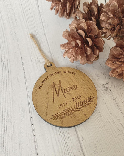Personalised Christmas Memorial Decoration | In Loving Memory | Remembrance Gift | Sympathy Gift | Wooden Hanging Decoration | Pet Memorial