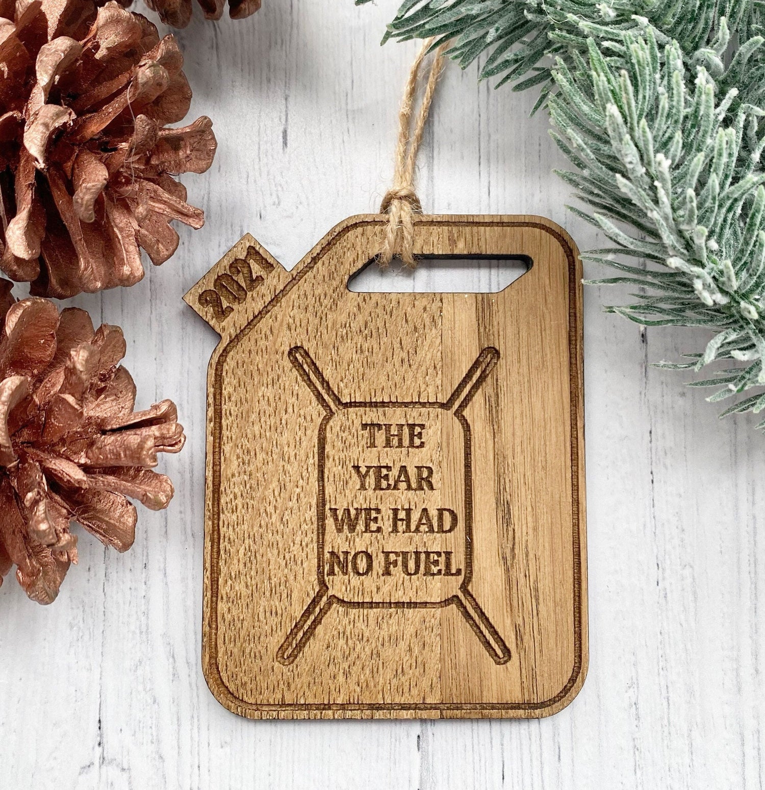 The Year We Had No Fuel Bauble | Jerry Can | Funny 2021 | Christmas 2021 | Secret Santa | Stocking Filler | Humorous Gift | Christmas Decor
