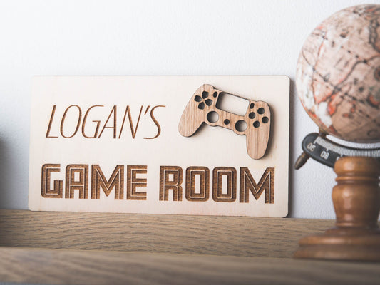 Personalised Games Room Sign | Gamer Gift | Birthday Present For Playstation Lover | Xbox Addict | Computer Geek | Man Cave | Playroom Sign