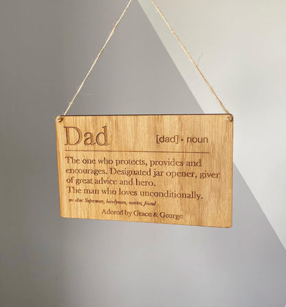 Personalised Dad Definition Sign