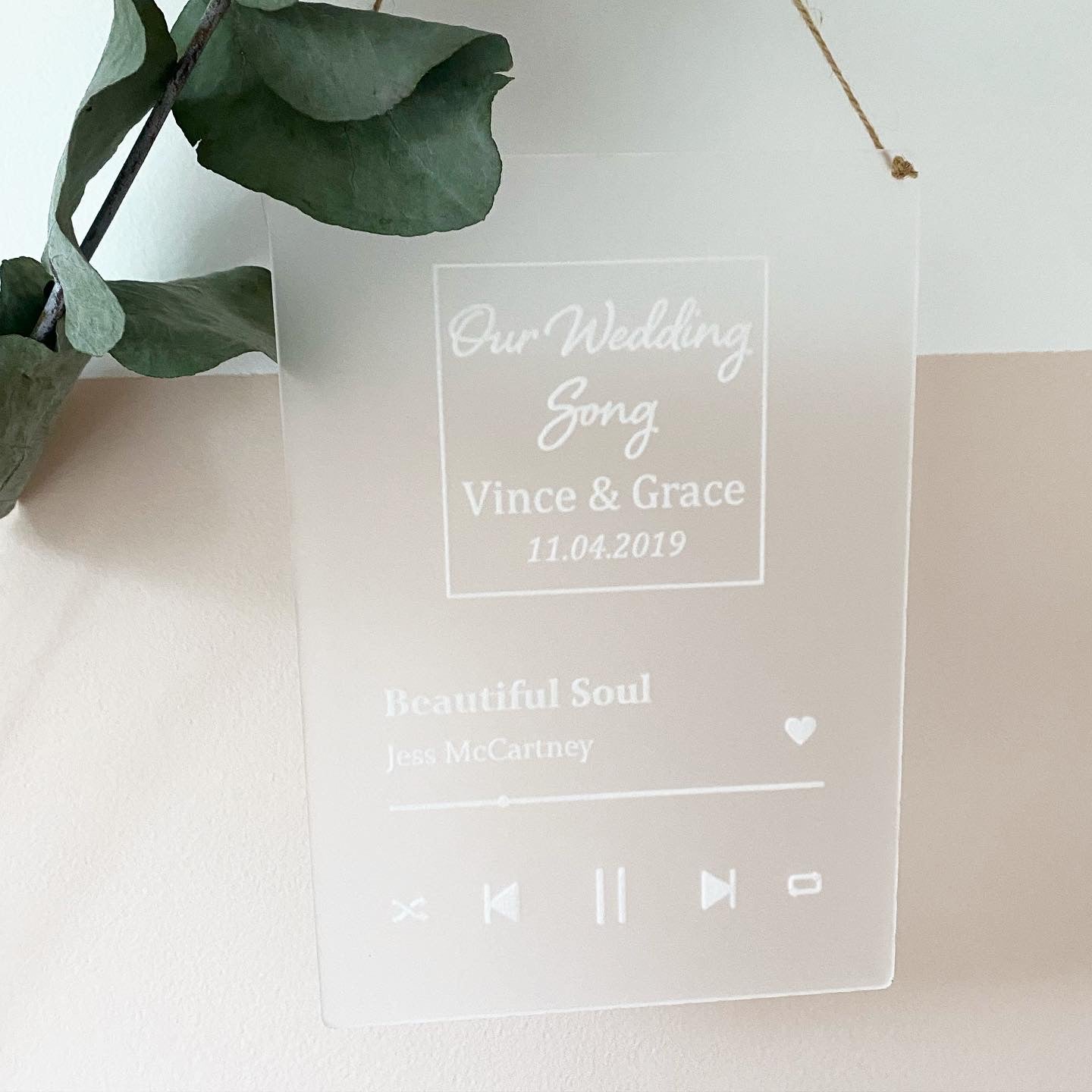 Personalised Wedding Song Sign