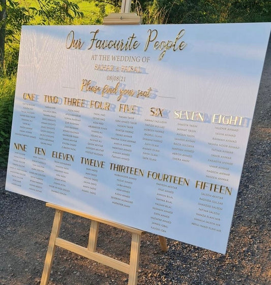 Bespoke Seating Plan Sign - Get a quote today!